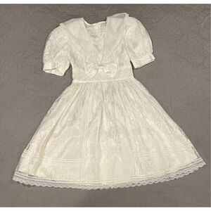 Gunne Sax Jessica McClintock Vintage Ivory Lace Flower Girl Dress Girls 4/5 90s
